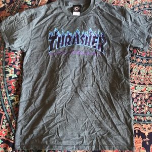 Grey and purple Thrasher T-shirt